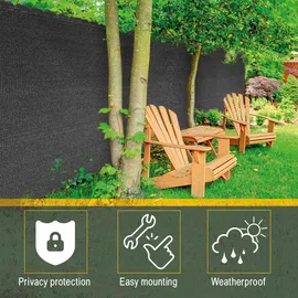 Sol Royal Sichtschutzelement 180 x 250 cm Anthrazit Polyethylen