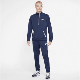 Nike Trainingsanzug NIKE SPORTSWEAR "Sport Essentials Men's Poly-Knit Track Suit" Gr. S, blau (midnight navy, white) Herren Sportanzüge Trainingsanzüge