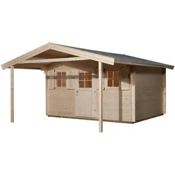 Weka Gartenhaus 135 mit Vordach 380 x 380 cm - 50 % Rabatt auf Dacheindeckung