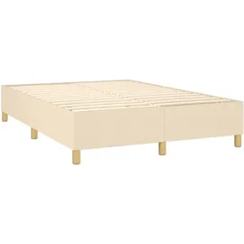vidaXL Boxspringbett mit Matratze Creme 140x200 cm Stoff vidaXL