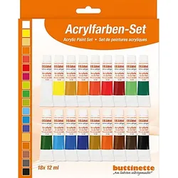 buttinette Acrylfarben, 18x 12 ml