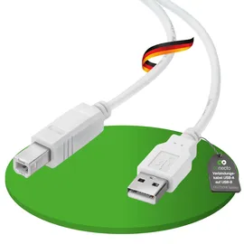 conecto USB A auf USB B 3 m Weiß
