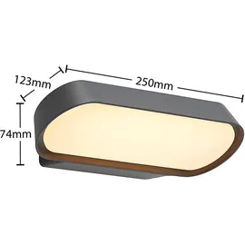 Lucande Badriya LED-Außenwandleuchte, Breite 25 cm