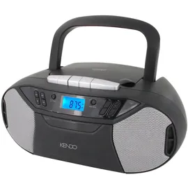 KENDO Boombox 24EX Radiorekorder CD Kassettendeck LCD UKW/FM Favoritenspeicher FM, VHF), Radio Schwarz