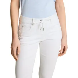 Tom Tailor Damen Tapered Relaxed Hose, weiß, Uni, Gr. 36/28