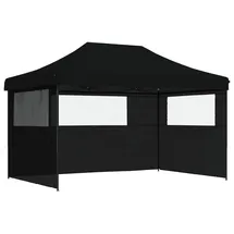 vidaXL Partezelt Faltbar Pop-Up 4,4 x 1,5 m inkl. 3 Seitenteile Schwarz