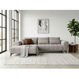 werk2 Ecksofa WERK2 "Garay, XXL-Liegefläche: elektrisch ausziehbar auf ca. 228×126 cm", beige, B:287cm H:64cm T:220cm, 92% Polyester, 8% Nylon, Sofas, Ecksofa, Luxus in Übergröße: XXL-Liegefläche, Komfort-Ottomane & stilvolle Füße