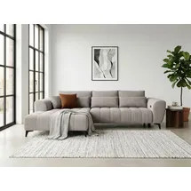 werk2 Ecksofa WERK2 "Garay, XXL-Liegefläche: elektrisch ausziehbar auf ca. 228×126 cm", beige, B:287cm H:64cm T:220cm, 92% Polyester, 8% Nylon, Sofas, Ecksofa, Luxus in Übergröße: XXL-Liegefläche, Komfort-Ottomane & stilvolle Füße