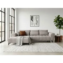 werk2 Ecksofa WERK2 "Garay, XXL-Liegefläche: elektrisch ausziehbar auf ca. 228×126 cm", beige, B:287cm H:64cm T:220cm, 92% Polyester, 8% Nylon, Sofas, Ecksofa, Luxus in Übergröße: XXL-Liegefläche, Komfort-Ottomane & stilvolle Füße
