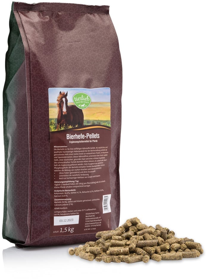 tierlieb Levure de Bière en pellets pour chevaux - 1500 g