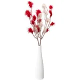creativ home Tischvase CREATIV HOME "Vase mit Federzweigen", weiß (weiß, rot), H:27cm Ø:7,5cm, Keramik, Vasen, für die moderne Einrichtung