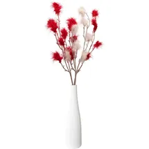 creativ home Tischvase CREATIV HOME "Vase mit Federzweigen", weiß (weiß, rot), H:27cm Ø:7,5cm, Keramik, Vasen, für die moderne Einrichtung