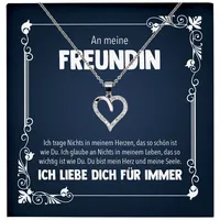 22Feels Schmuckset Jahrestag Geschenk Freundin Schmuck Valentinstag Halskette Geburtstag (inkl. Geschenktasche, Karte(n), Poliertuch, Beutel), Echt-Silber 925/000, Karte Made In Germany silberfarben