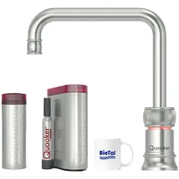 Quooker Classic Nordic Square single tap Voll Edelstahl Wasserhahn & PRO3 & CUBE