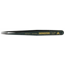 Bernstein BERN 5 195 - Kunststoff-Pinzette, gerade, abgesetzt, extra fein, 120 mm, ESD