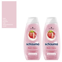 (1L|19,99) 2x400ml Schauma Nutri Glanz Haar Shampoo | Reparatur mit Erdbeere