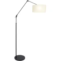 Steinhauer Stehleuchte Standlampe Gelenkleuchte E27 weiß Textil schwarz verstellbar