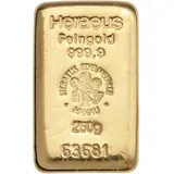 250 Gramm Goldbarren Heraeus