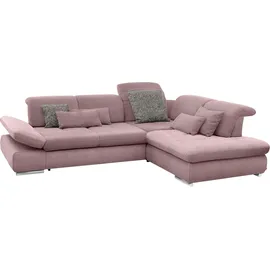 Set One by Musterring Ecksofa "SO 4100 mit komfortablen Federkern und Kopfteilverstellung", lila (flieder 92), B:291cm H:80cm T:226cm, SET ONE BY MUSTERRING, Sofas, Ecksofa, wahlweise mit Bettfunktion und Sitztiefenverstellung, L-Form