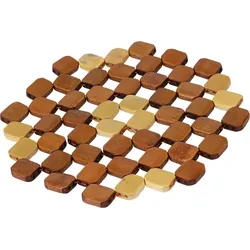 4x Untersetzer Pfannenuntersetzer Topfuntersetzer Rund 19x19cm Bambus Schutz Esstisch Küche