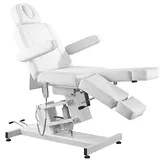 Activeshop Azzurro 706 Pedi Kosmetikliege Massageliege Massagetisch Massagestuhl Weiss bis 200 kg belastbar Premium-PU-Leder mit 1 motoren 186 x 58 x (62,5-84,5) cm (L x W x H)