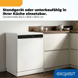 Exquisit GSP9616-450B Geschirrspüler (unterbauhähig, 598 mm, Weiß)