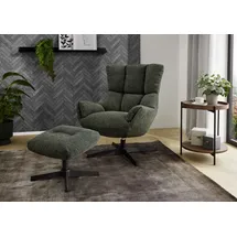 Jockenhöfer Relaxsessel Melania Webstoff 73 x 94 x 81 cm Grün mit Hocker