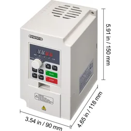 Vevor Frequenzumrichter VFD 3 PS, 2,2 kW, 5 A, 3-Phasen-Wechselstrom, 380 V Eingang auf 3-Phasen-Wechselstrom, 0 – 380 V Ausgang, Frequenzumwandler, 50/60 Hz Eingang, 0 – 2000 Hz Ausgang