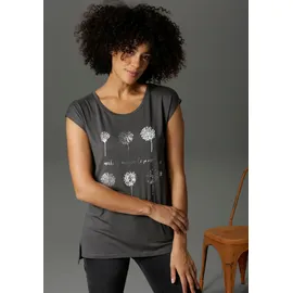Aniston CASUAL T-Shirt in anthrazit-weiß-silberfarben | Gr.: 34