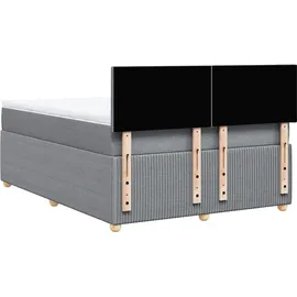 vidaXL Boxspringbett 140 x 200 cm Hellgrau