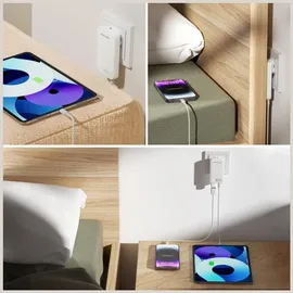 4smarts Netzladegerät FlatPlug Slim Dual 65W GaN 2C, weiß