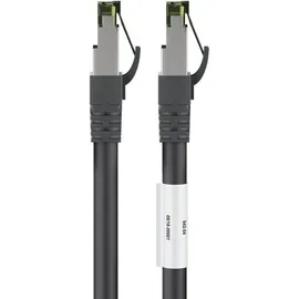 goobay CAT 8.1 Patchkabel, S/FTP (PiMF), Schwarz,