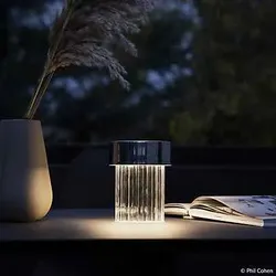 Flos Last Order Akkuleuchte LED, Edelstahl, Basis geriffelt
