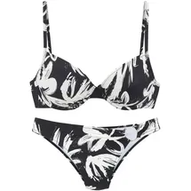 French Connection Bügel-Bikini Damen Schwarz/Creme 38 Cup B