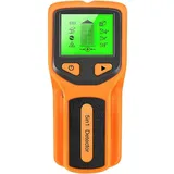 SURFOU Metalldetektor Leitungssucher Metalldetektor Stud Finder Wand Ortungsgerät, Stromleitungsfinder 5 in 1 Wandscanner Metall Detektor mit HD LCD orange