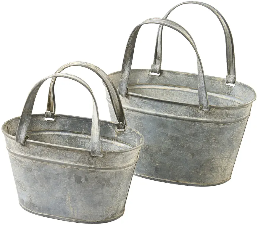 Tasche Metall 21x12,5x12/18x10,5x10cm 2Griffe oval