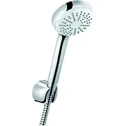 Kludi Logo 1S Wannenset 680100500 chrom, Handbrause mit 1 Stahlart