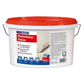 Baufan Bodenbelagkleber 6kg I für Teppich, Nadelfilz, PVC-Boden & CV-Beläge I Bodenkleber für Fußbodenheizung I Emissionsarm | lösungsmittelfrei