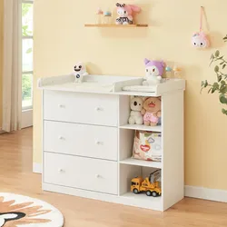 Wickelkommode Beldinupp mit Wickelauflage 93x110x55 cm Weiß