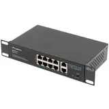 LANBERG Switch 8X 100MB PoE+/2x1Gb unmanag. 10/19'' 120W