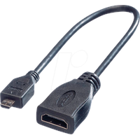Roline HDMI Anschlusskabel HDMI-A Buchse, HDMI-Micro-D Stecker 0.15m Schwarz