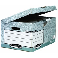 Fellowes 11815 Bankers Box, System Klappdeckelbox, Maxi, mit automatischem Fast Fold Aufbau, 10 Stück, grau