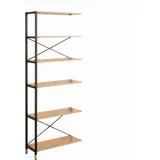 Möbilia Regal 82,5 x 30 x 210 cm Natur-Schwarz
