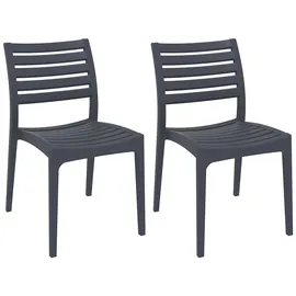 CLP Ares Gartenstuhl 48 x 58 x 82 cm dunkelgrau 2er Set