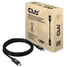 Club 3D USB 4 2x2 Typ-C Kabel USB-IF 4K60Hz PD 240W St./St. 2m schwarz CAC-1575