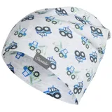 Sterntaler Beanie Baustelle – Bequeme Kindermütze aus Melange Jersey mit Baustellenfahrzeugen, Zwei Tragevarianten und UV-Schutz 50+, Lichtgrau, Größe 53 - 53