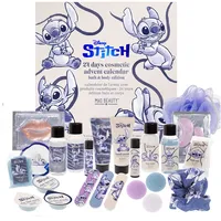 MAD Beauty – Disney STITCH Adventskalender mit 24 Make up & Kosmetik Produkten, Wellness Adventskalender für Frauen mit Gesichtsmaske, Bodylotion, Haargummi – Weihnachtskalender Beauty