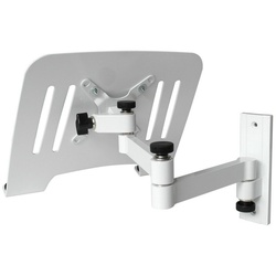 Drall Instruments L52W-IP3W TV-Wandhalterung, (2-tlg., Wandhalterung für Laptop Notebook schwenkbar neigbar mit Ablage weiß) weiß