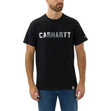 CARHARTT FORCE FLEX BLOCK LOGO T-SHIRTS S/S 105203 (1-tlg) schwarz S