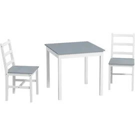Homcom Essgruppe 3er-Set, Esstisch mit 2 Stühlen, Küchentisch-Set für 2 Personen,